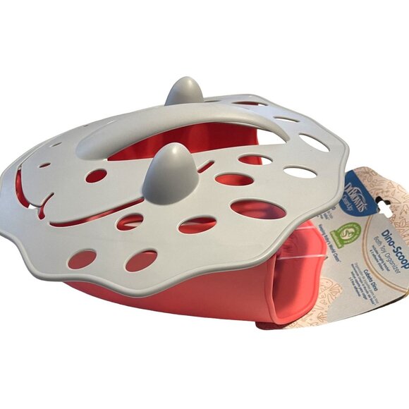 Dr Browns Dino Scoop Bath Toys Organizer Triceratops Red Gray BPA Free Plastic - Picture 2 of 16